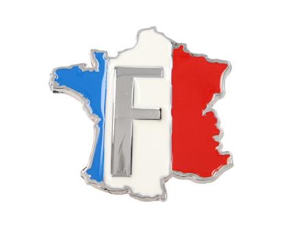 Kovová samolepka Francie 5,5 x 6 cm