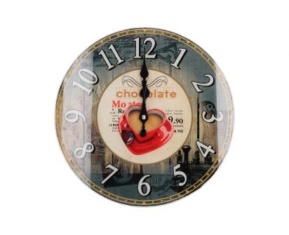 Skleněné hodiny Chocolate ručičkové 30 cm