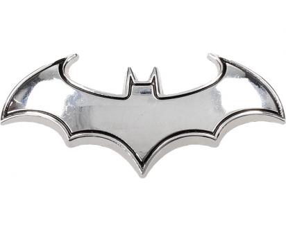 Kovová samolepka Batman 8 x 3 cm stříbrná