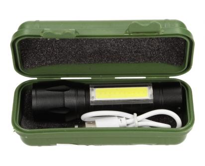 Vodotěsná a nárazuvzdorná nabíjecí LED baterka 2v1 se ZOOMEM