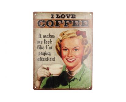 Plechová cedule I Love Coffee (25x33 cm) 