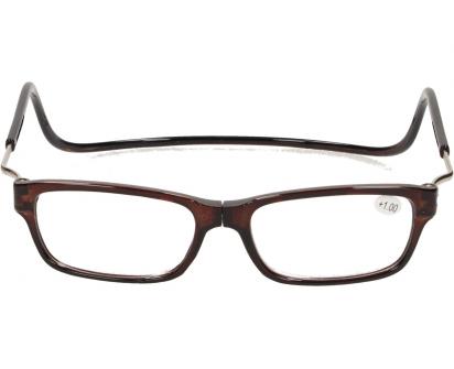 Dioptrické brýle s magnetem hnědé +1,00