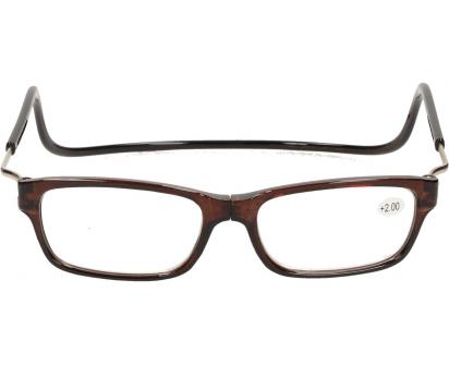 Dioptrické brýle s magnetem hnědé +2,00