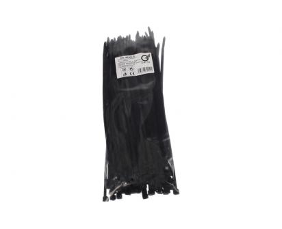Stahovací pásky černé 4,8 x 250 mm, 100 kusů