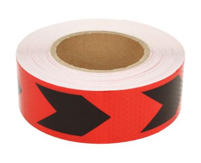Reflexní lepící páska šipky červená-černá 8219