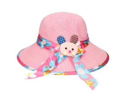 Dětský klobouk s králíkem světle růžový