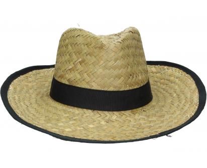 Slaměný kovbojský klobouk s černým páskem