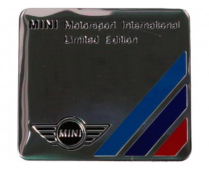 Kovová samolepka Mini Motorsport International Editoion 6cm x 5,5cm