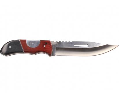 Lovecký nůž s pilkou a dírou v čepoeli s pouzdrem 28cm