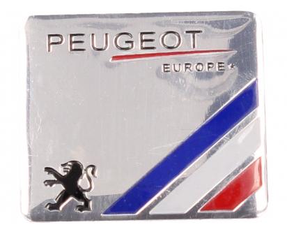 Kovová samolepka Peugeot Europe 6 x 5,5 cm