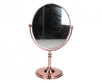 Oboustranné kosmetické zrcadlo měděného vzhledu oválné