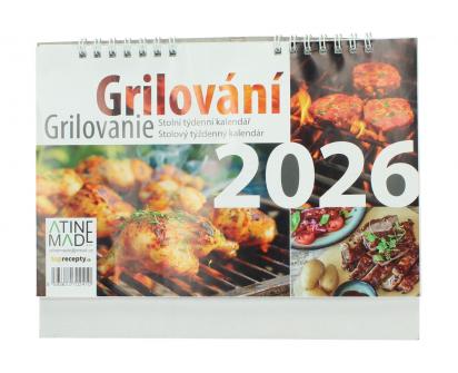 Stolní týdenní kalendář Grilování 2026
