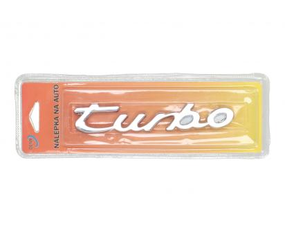 Kovová samolepka 3D TURBO (13 × 2,5 cm)