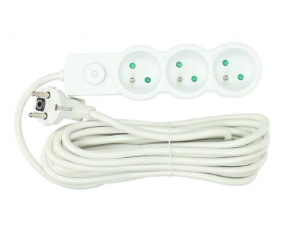 Prodlužovací kabel Aerbes SJ-3430 3 zásuvky s vypínačem 5 m