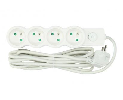 Prodlužovací kabel Aerbes SJ-3654 4 zásuvky s vypínačem 3 m