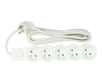 Prodlužovací kabel Aerbes SJ-3657 5 zásuvek s vypínačem 3 m
