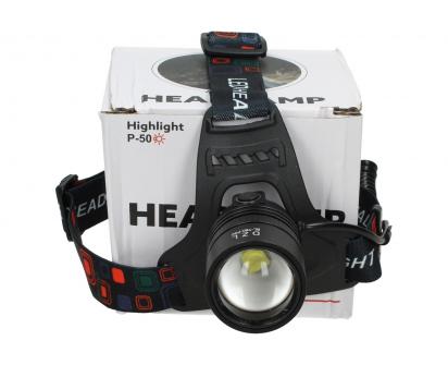 Nabíjecí LED čelovka Highlight P-50 s velkým světlometem