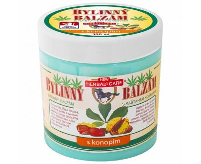Bylinný balzám s kaštanem koňským a konopím 500 ml