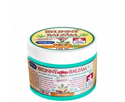 Bylinný balzám s kaštanem koňským a konopím 150 ml