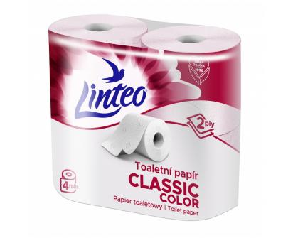 Toaletní papír Linteo Classic 4ks – 2vrstvý, růžový