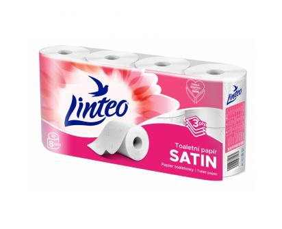 Toaletní papír Linteo Satin bílý 8 rolí – 3vrstvý, 15m