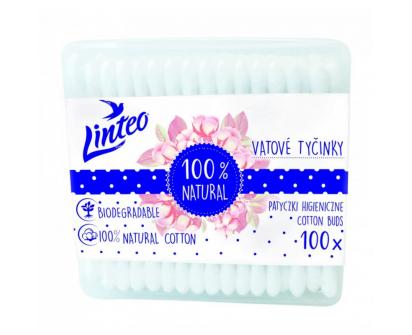 Papírové vatové tyčinky Linteo 100ks – box