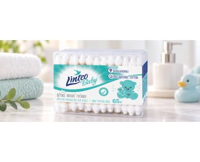 Papírové vatové tyčinky Linteo BABY 65ks – box