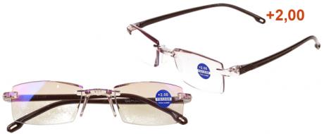 Dioptrické brýle s antireflexní vrstvou hnědé +2,00