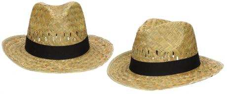 Slaměný kovbojský klobouk s černým páskem malý 