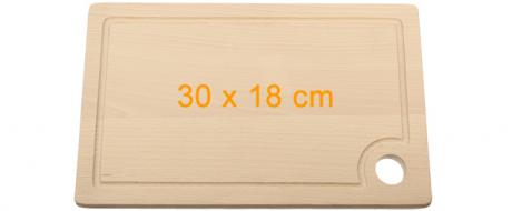 Krájecí prkénko dřevěné 30x18 cm s drážkou a očkem 