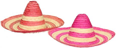 Slaměné sombrero růžové 
