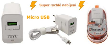 Micro USB super rychlá nabíječka FOYU micro USB
