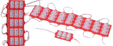 Nalepovací tříbodová LED dioda červená 3x oválná