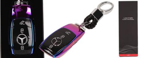 USB Plazmový zapalovač Mercedes a klíčenka 2v1