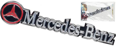 Kovová samolepka Mercedes-Benz s hvězdou (14 × 3 cm)