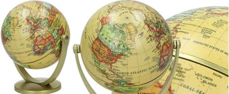 Dekorační otočný glóbus 360° – žlutý