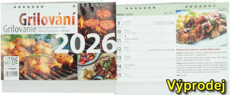 Stolní týdenní kalendář Grilování 2026