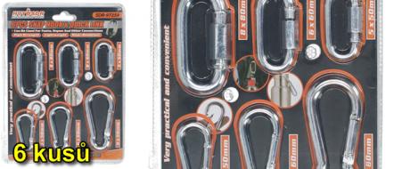 Sada 6 kovových karabin – praktické rychlospojky pro každodenní použití