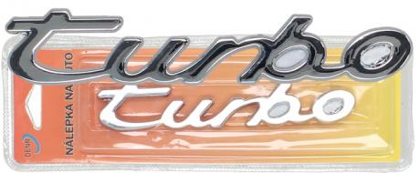 Kovová samolepka 3D TURBO (13 × 2,5 cm)