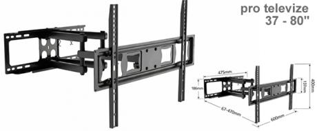 Výklopný a otočný držák na TV Aerbes AB-ZJ114 pro obrazovky 37–80 palců