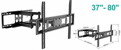 Výklopný a otočný držák na TV Aerbes AB-ZJ114 pro obrazovky 37–80 ''