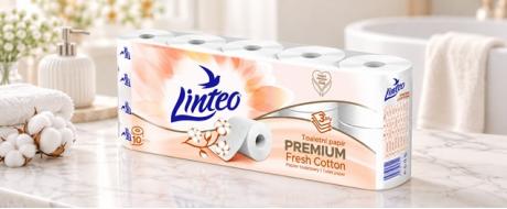 Toaletní papír Linteo Premium 10 rolí – 3vrstvý, 15m, bavlníková parfemace