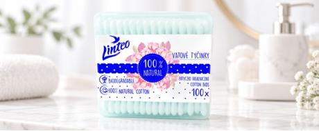 Papírové vatové tyčinky Linteo 100ks – box