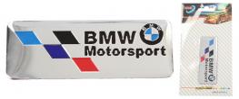 Kovová samolepka BMW Motorsport stříbrná 8x3 cm