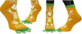 Ponožky Toe Socks Žluté s designem