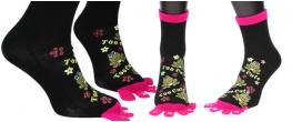Ponožky Toe Socks Černé s designem