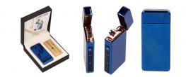 Dotykový Zavírací Plazmový Nabíjecí Modrý USB zapalovač