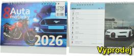 Stolní týdenní kalendář Auta & motorky 2026