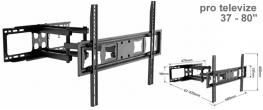 Výklopný a otočný držák na TV Aerbes AB-ZJ114 pro obrazovky 37–80 palců