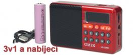 Mini FM rádio s Bluetooth 3v1 CMiK MK-055BT